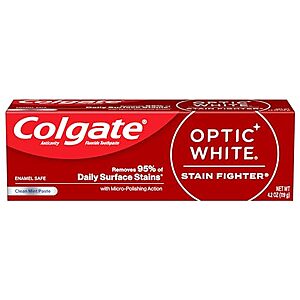 $1.92 w/ S&S: 4.2-Oz Colgate Optic White Stain Fighter Whitening Toothpaste (Clean Mint)