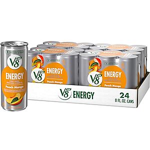 $13.10 w/ S&S: 24-Pack 8-Oz V8+ ENERGY Drink w/ Tea (Peach Mango)