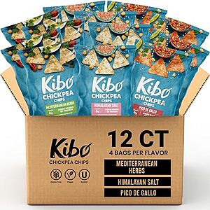 [S&S] $8.69: 12-Pack 1-Oz Kibo Chickpea Chips (Variety Pack)