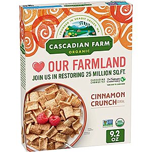 $2.44: 9.2oz Cascadian Farm Cinnamon Crunch Organic Cereal