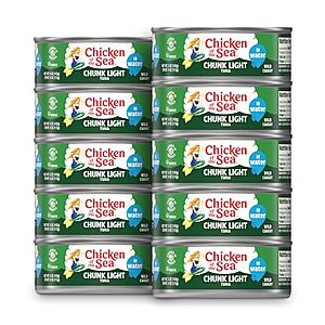 [S&S] $7.57: 10-Pack 5oz Chicken of the Sea Chunk Light Tuna in Water