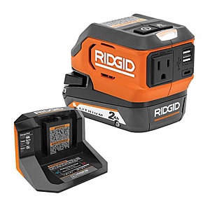 RIDGID 18V Cordless 175-Watt Power Inverter Kit with 2.0 Ah Battery and Charger $79 + Free Shipping