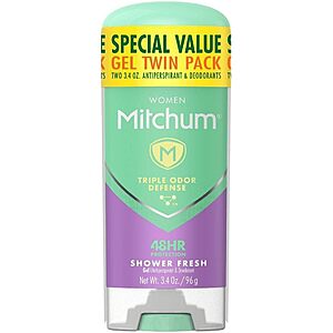 2-Pack 3.4-Oz Mitchum Women's Deodorant (Shower Fresh) $3.46 w/ S&S + Free Shipping w/ Prime or on orders over $35