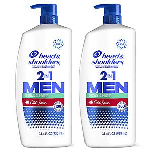 Head & Shoulders 2-in-1 Dandruff Shampoo and Conditioner, Lemon-Lime Scent of Old Spice Pure Sport, 31.4 Fl Oz Each, 2 Pack - $19.86