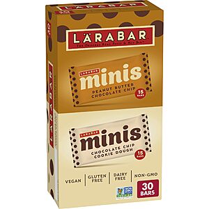30-Count LÄRABAR Mini Bars Pack (PB Chocolate Chip, Chocolate Chip Cookie Dough) $10.05 w/ Subscribe & Save