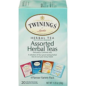 6-Pack 20-Count Twinings of London Assorted Herbal Tea Bags $8.85 w/ S&S + Free Shipping w/ Prime or on $35+