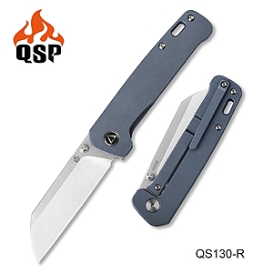 QSP Knives Penguin Framelock Blue Titanium Folding 154CM Pocket Knife 130R - $63.61