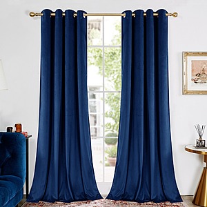 2-Pack Deconovo Velvet 100% Blackout Curtains (Various Colors & Sizes) from $11.50 + Free Shipping w/ Prime or $35+ orders