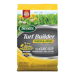 Scotts weed and feed with free Small bag of Scotts Max next few days at Lowe’s