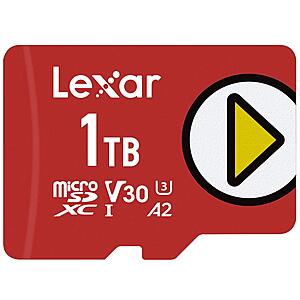 Up to 48% Off Lexar MicroSDs & SSDs, Lexar 1TB PLAY microSDXC Memory Card $67.49 + Free Shipping w/ Prime