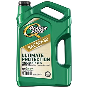 Quaker State 5W-30 Ultimate Protection Full Synthetic Motor Oil, 5 Quart - $18.82