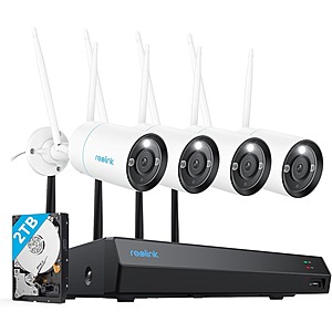 Reolink 4K WiFi 6 Wireless Security Camera System w/ 4 x 8MP Bullet Cams + 12-Channel NVR w/ 2TB HDD $426 + Free Shipping