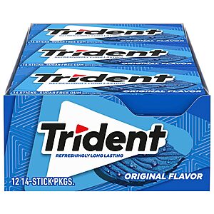 [S&S] $7: 12-Pk 14-Count Trident Sugar Free Gum