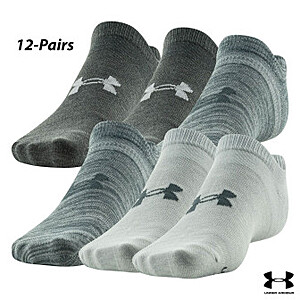 12-PAIR Under Armour Essential Lite No Show (L) $22 + Free Shipping