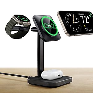 ESR Qi2 3 in 1 Wireless Charging StationApple Watch Charger & 15W Qi2 MagSafe Charger Stand for iPhone, AirPods - $56.99