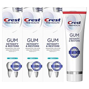 Amazon.com : Crest Pro-Health Gum Detoxify and Restore Toothpaste 3 pack $14.97 after $12 off coupon $14.97