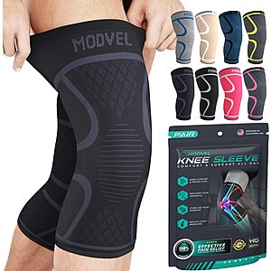 2-Pack Modvel Knee Compression Sleeves (Various Sizes / Colors) from $9.45