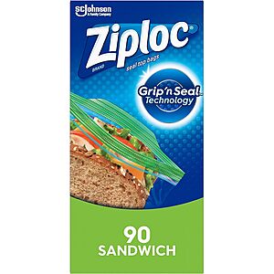 90-Count Ziploc Sandwich and Snack Bags $3.20 w/ Subscribe & Save