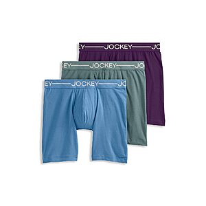 3-Pack Jockey Men's Underwear Organic Cotton Stretch 6.5" Boxer Brief (Winter Blue/Aged Spruce/Deep Plum) $13.99 + Free Shipping
