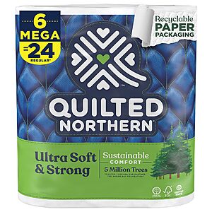 6-Count Quilted Northern Ultra Soft & Strong Mega Rolls Toilet Paper $5.59 w/ S&S + Free Shipping w/ Prime or on $35+