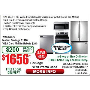 Samsung & LG Stainless Steel Kitchen Package Deals at Fry's (6/24-6/30) for $1656 & $2296 After VISA Card Rebate & Sunday, 6/24 Promo Code