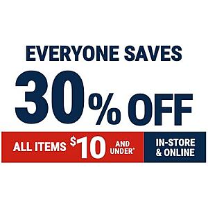 Harbor Freight 30% Off Items $10 and Under , valid 7/11 through 7/17
