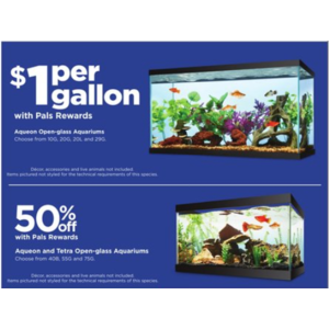 $1 per Gallon at PetCo for 10G, 20G, 20L, and 29G +10% OFF