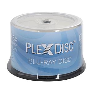 50-Pack of PlexDisc 25GB 6X White Inkjet Hub Printable BD-R Disc Spindle for $13.99 AC + S&H @ Newegg