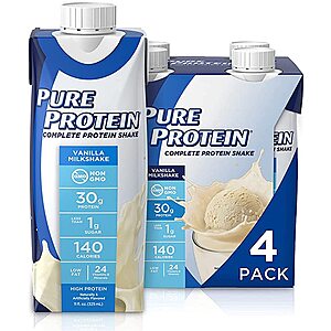 4-Pack 11-Oz Pure Protein Complete Ready to Drink Protein Shake (Vanilla) $4.45 w/ S&S + free shipping w/ Prime or on $25+