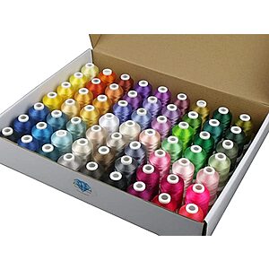 63-Pack Smithread Brother Colors Polyester 40 Weight Embroidery Machine Thread Kit (Assorted Colors, 550-Yards each) $16.10 + Free Shipping