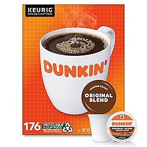 176-Count Dunkin' Medium Roast Coffee K-Cup Pods (Original Blend) $63.50 w/ S&S + Free Shipping