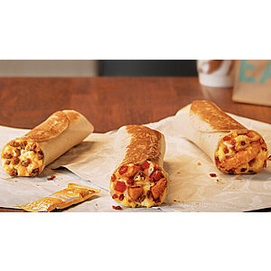 Taco Bell: Toasted Breakfast Burrito Free (Valid October 21st, 7-11am)