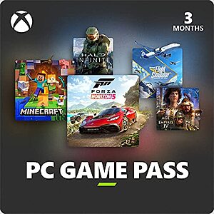 PC Game Pass: 3 Month Membership [Digital Code] - $25.49 + F/S - Amazon