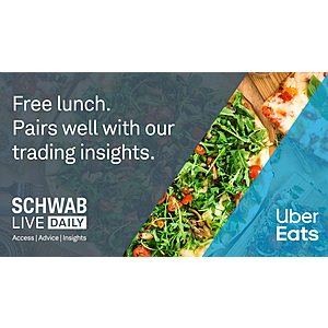$25 Uber Eats Promo Code Provided By Charles Schwab (FREE LUNCH)