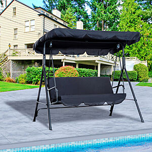 3-Seat Outsunny Padded Hammock Bench Porch Swing w/ Canopy $102  + Free Shipping