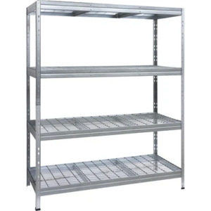 AR Shelving Galvanized Wire Deck Shelving — 4 Shelves, 880-Lb. Capacity per Shelf, 59.5in.W x 24in.D x 71in.H, Model# WIRE 150/60 $134.99