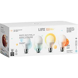 4-Pack Lifx Mini Day/Dusk 800-Lumen A19 60W LED WiFi Light Bulb $60 + Free S/H