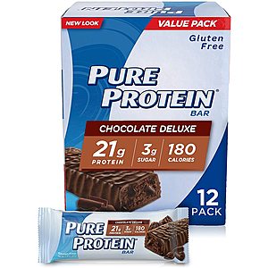 12-Pack 1.76-Oz Pure Protein Protein Bars (Chocolate Deluxe) $8.60 & More w/ S&S + Free Shipping w/ Prime or $25+