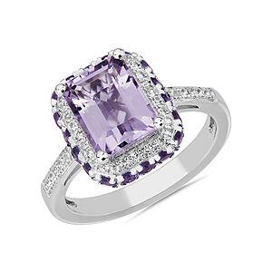 Blue Nile: Amethyst or Blue Topaz Emerald-Cut Ring in Sterling Silver $116 + Free Shipping