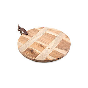 Thirstystone Acacia Wood Serving Board w/ Leather Strap (Round or Rectangular) $9.35 + Free Shipping