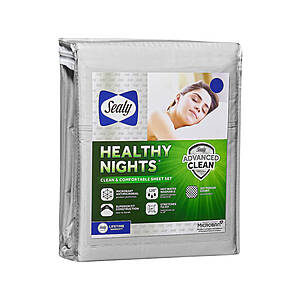 Sealy Healthy Nights Clean and Comfortable Cotton Blend Sheet Set (Bright White): Twin $12.75, Queen $19.55, King $22.10 + Free Shipping