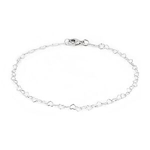 7" Heart-shaped Chain Bracelet in Sterling Silver $27.50 & More + Free Shipping