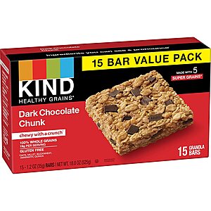 60-Ct 1.2-oz KIND Healthy Grains Bars (Dark Chocolate Chunk) $20.70 w/ Subscribe & Save