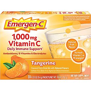 30-Count Emergen-C 1000mg Vitamin C Powder Packets (Tangerine) $4.45 w/ Subscribe & Save