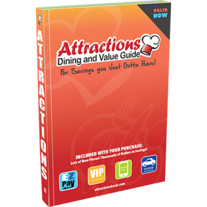 Attractions Dining & Value Guide Coupon Book - $10 Off w/ Promo Code