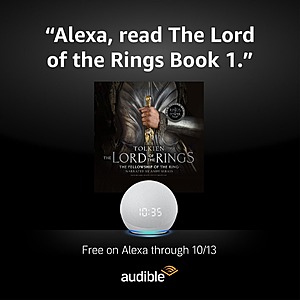 The Fellowship of the Ring Audiobook (Andy Serkis) free to stream w/ Alexa (now thru Oct 13th)