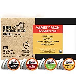 San Francisco Bay OneCUP Coffee Pods: 120-Count Favorite Four Variety Pack $26.50 w/ S&S & More + Free S&H