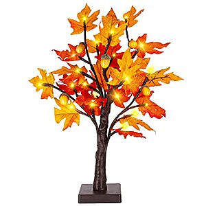 1.5' Twinkle Star 24-LED Tabletop Lighted Maple Tree Battery Operated Lights $2.60