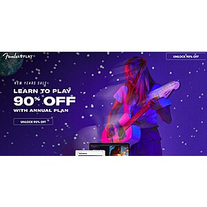 $15 - Fender Play - 12 Month Subscription - Online Guitar Lessons (Normally $150)