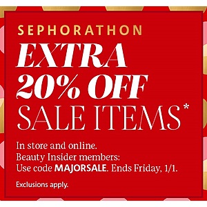 Sephora 20% coupon Valid online & Instore off sale item exp 1/1/21